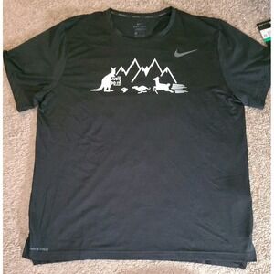 NIKE Dri-FIT "Just Do It Major" Outdoor Running Custom Design Graphic Large NWT